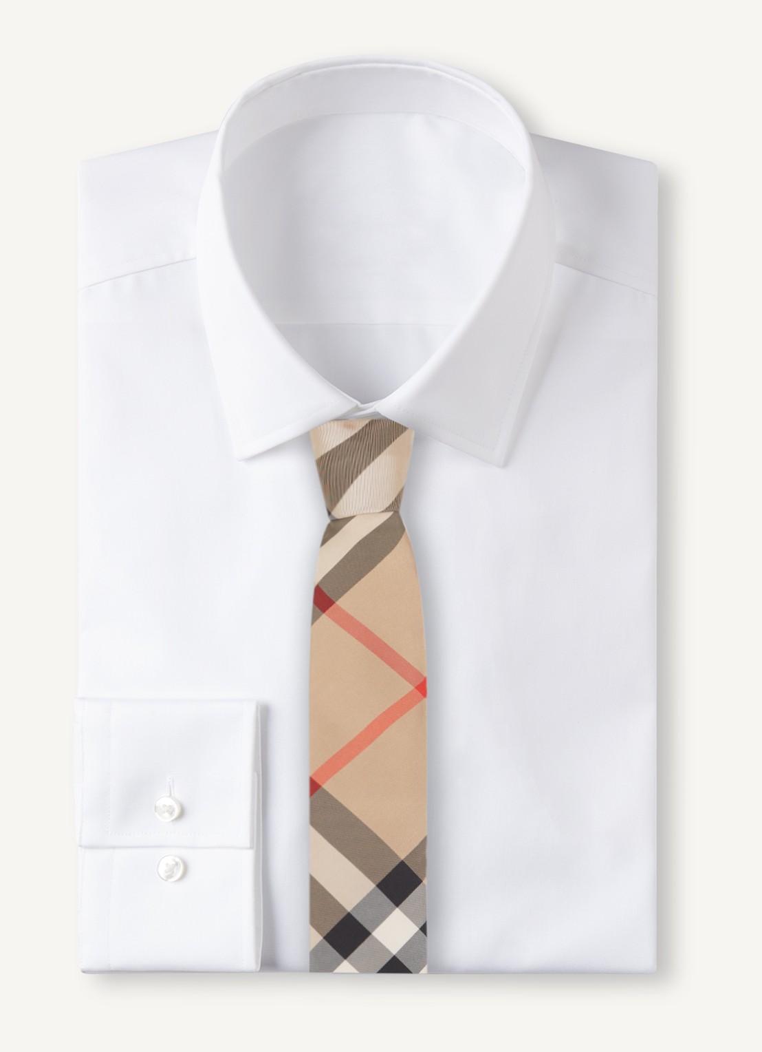 Burberry Manston stropdas van zijde - voorkant 2 beige