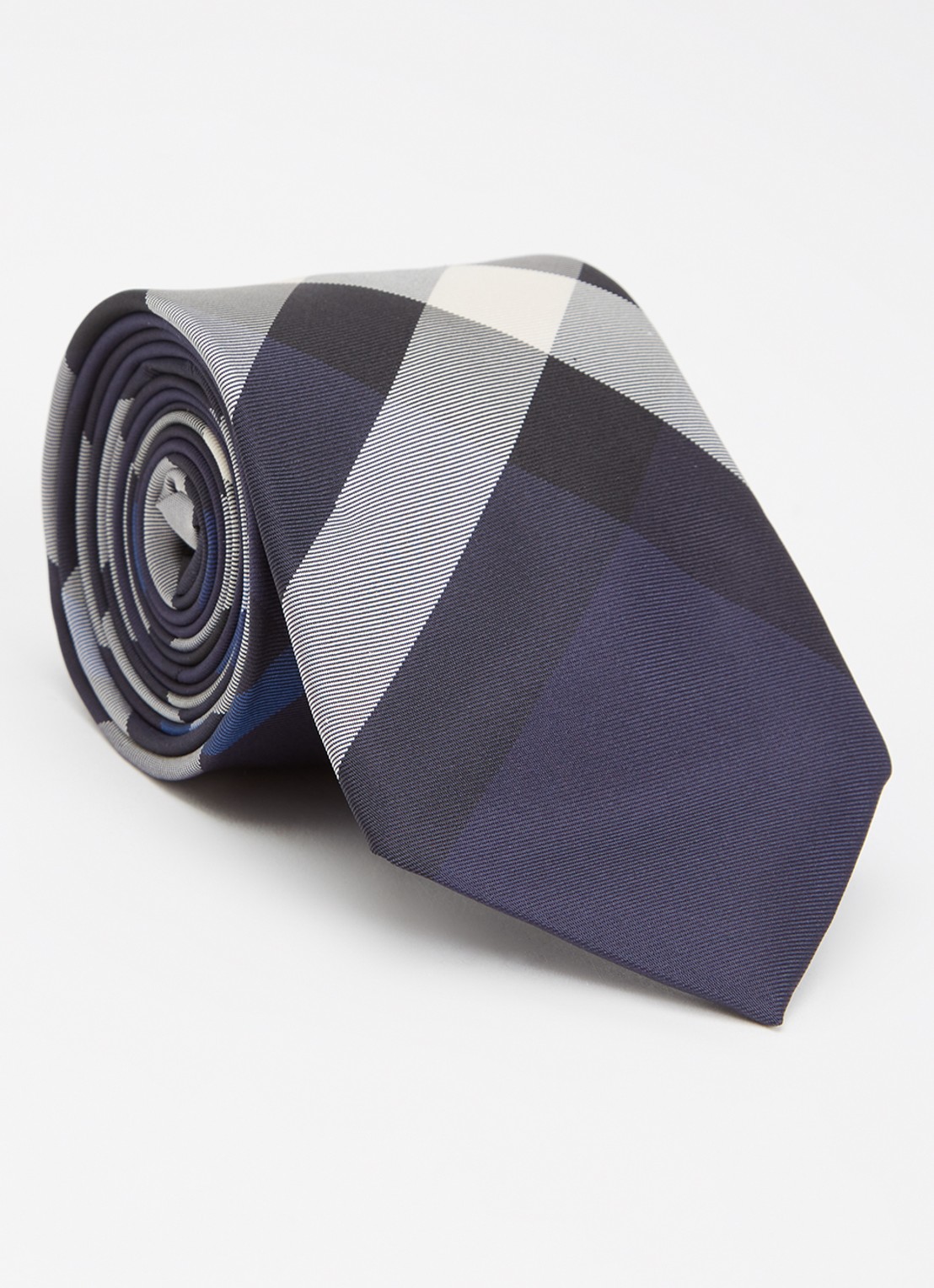 Burberry Manston stropdas van zijde - voorkant donkerblauw
