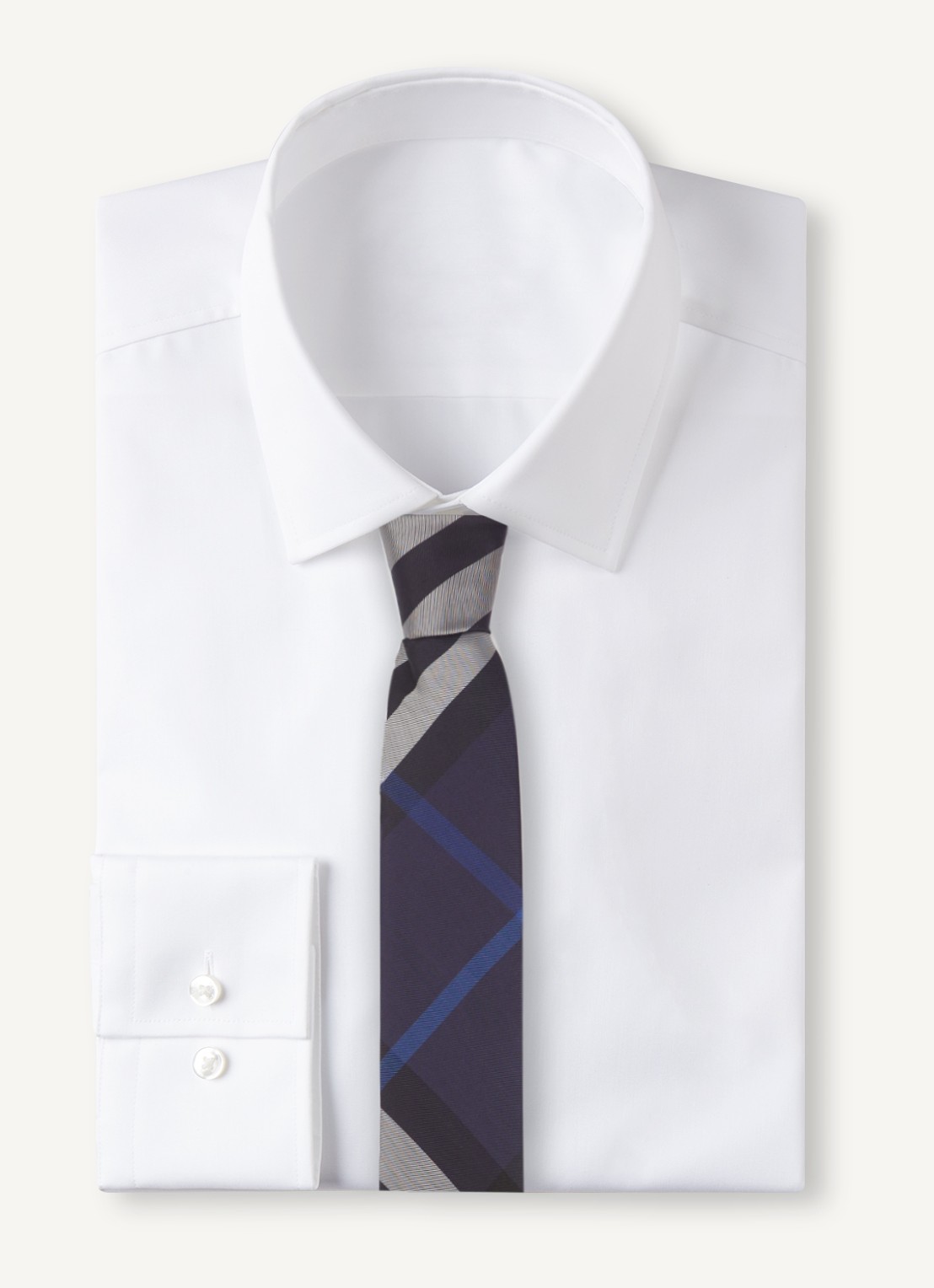 Burberry Manston stropdas van zijde - voorkant 2 donkerblauw