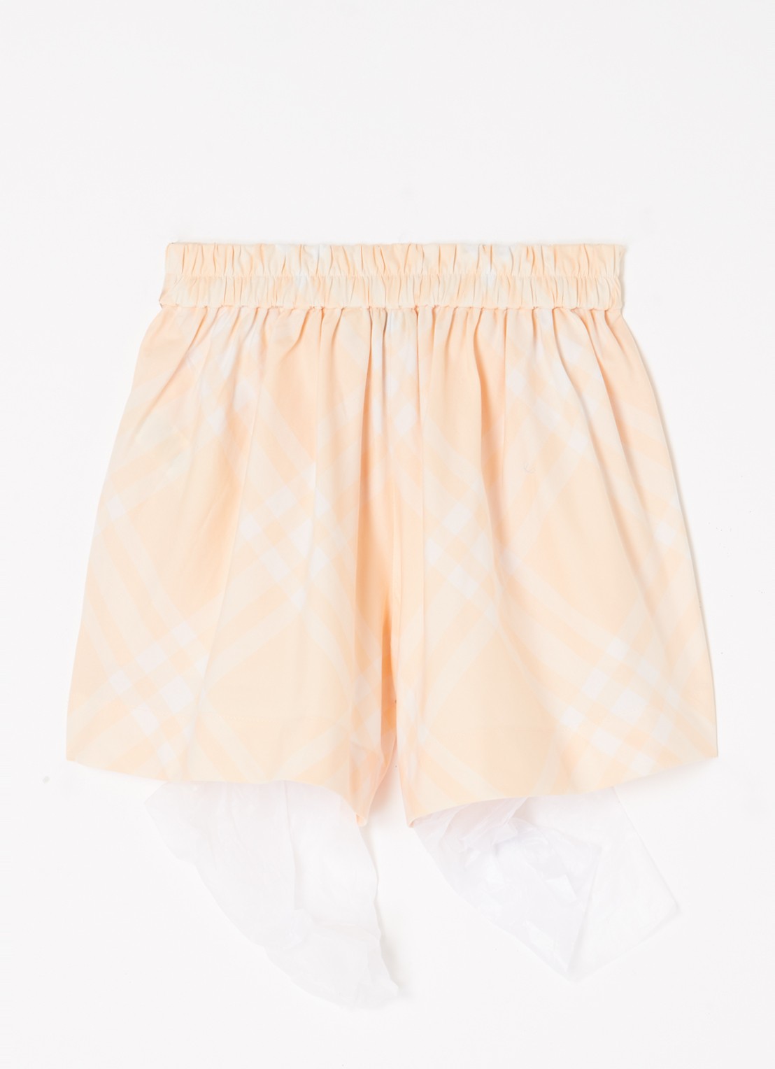 Burberry Marcy wide fit korte broek met ruitdessin - voorkant 3 perzikroze