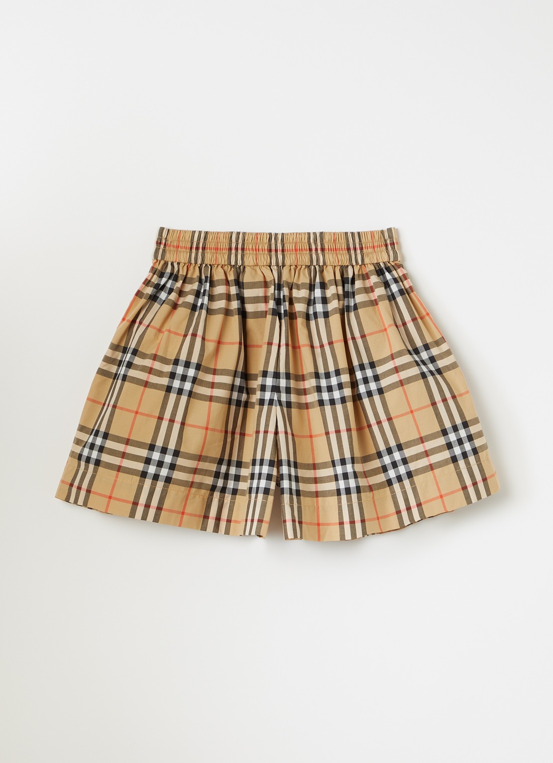 Burberry Marcy wide fit korte broek met ruitdessin - voorkant 3 beige