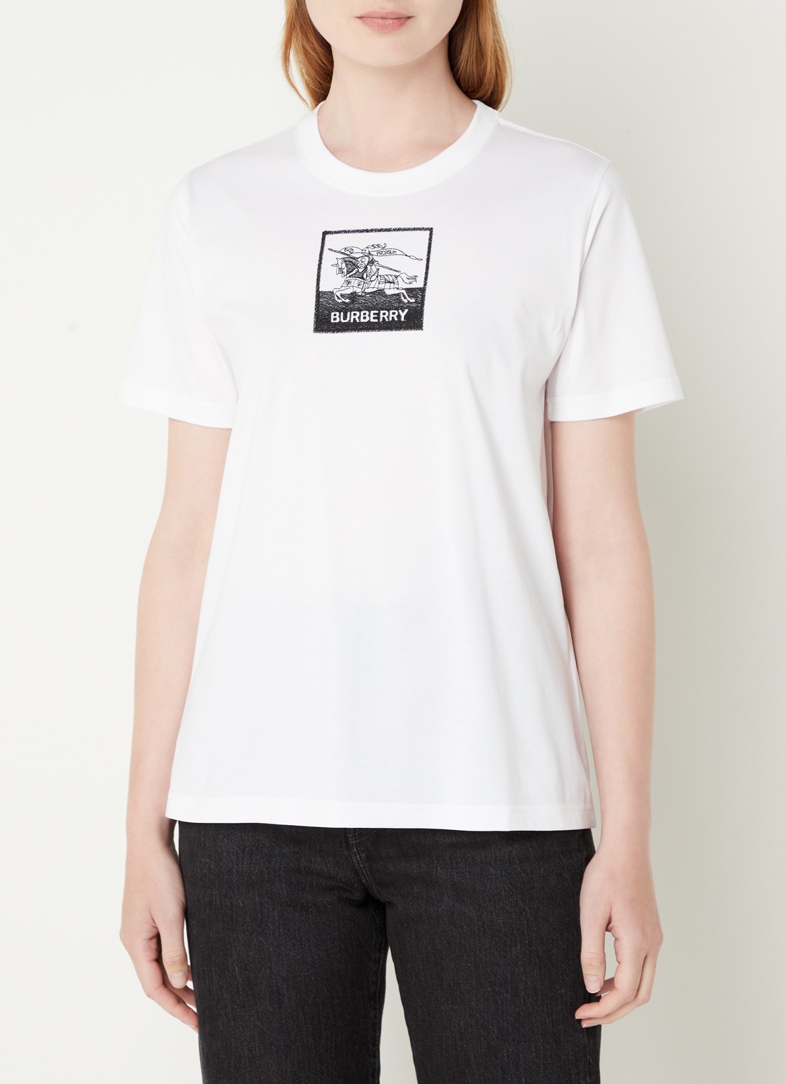 Burberry Margot T-shirt met logoborduring  - detail 4 wit