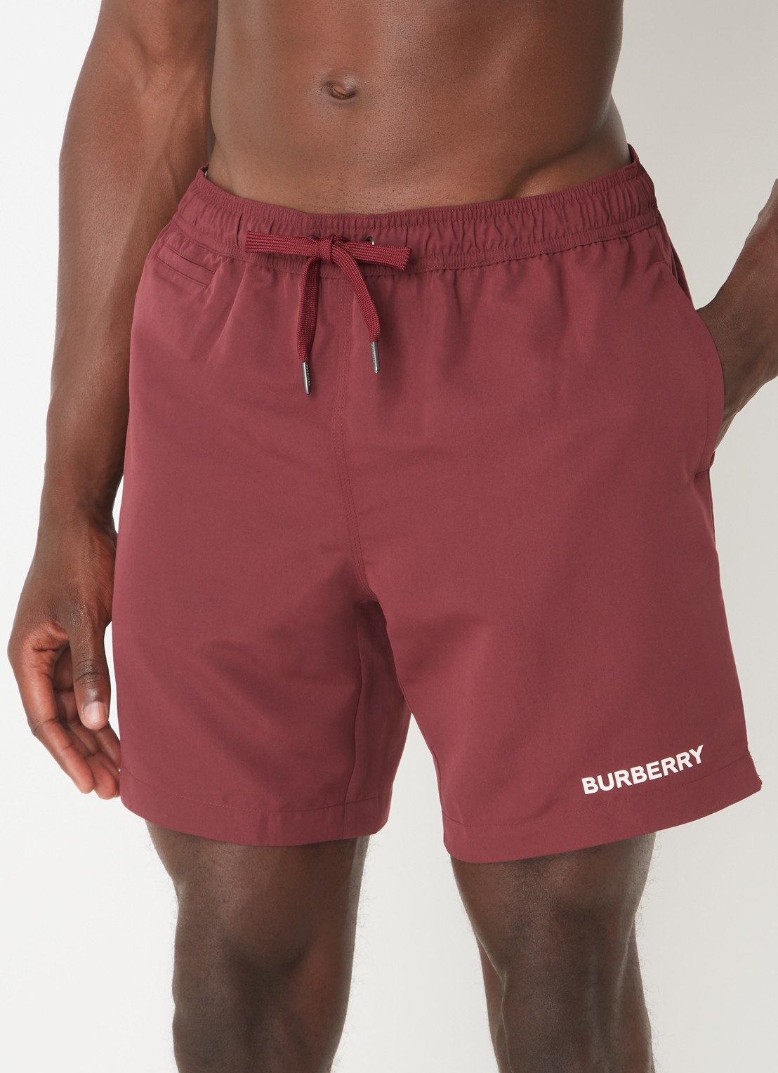Burberry Martin zwemshorts met steekzakken en logo - detail 3 bordeauxrood