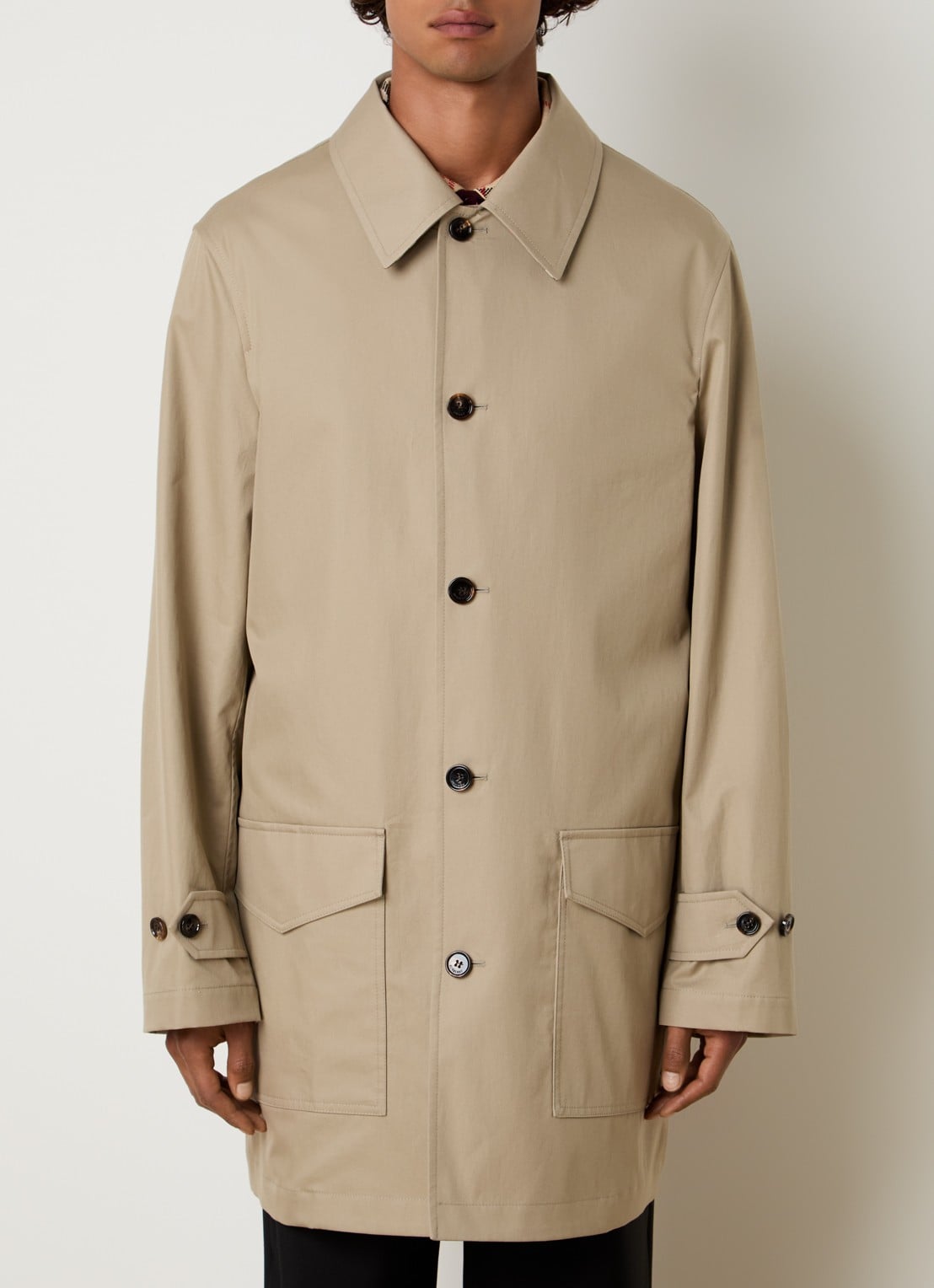 Burberry Meadowbank mantel met klepzakken - detail 4 beige
