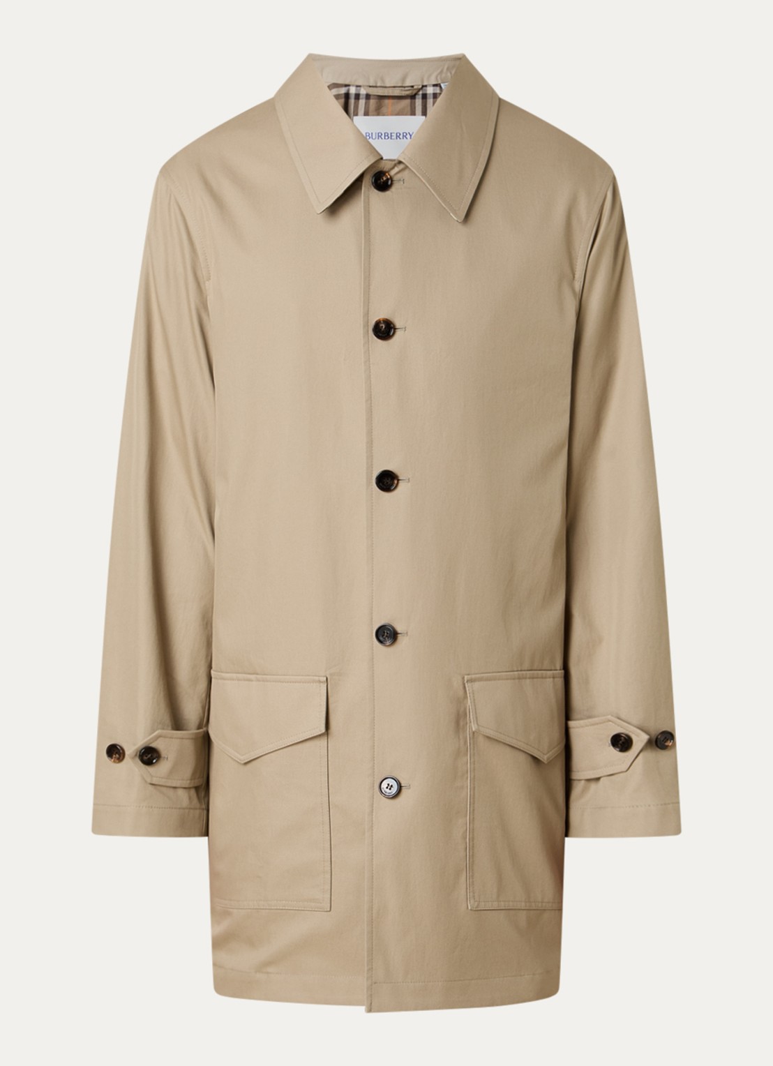 Burberry Meadowbank mantel met klepzakken - voorkant 2 beige