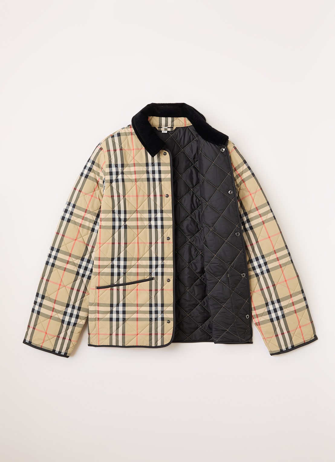Burberry Milo gewatteerd jack met quilt patroon - voorkant 2 beige