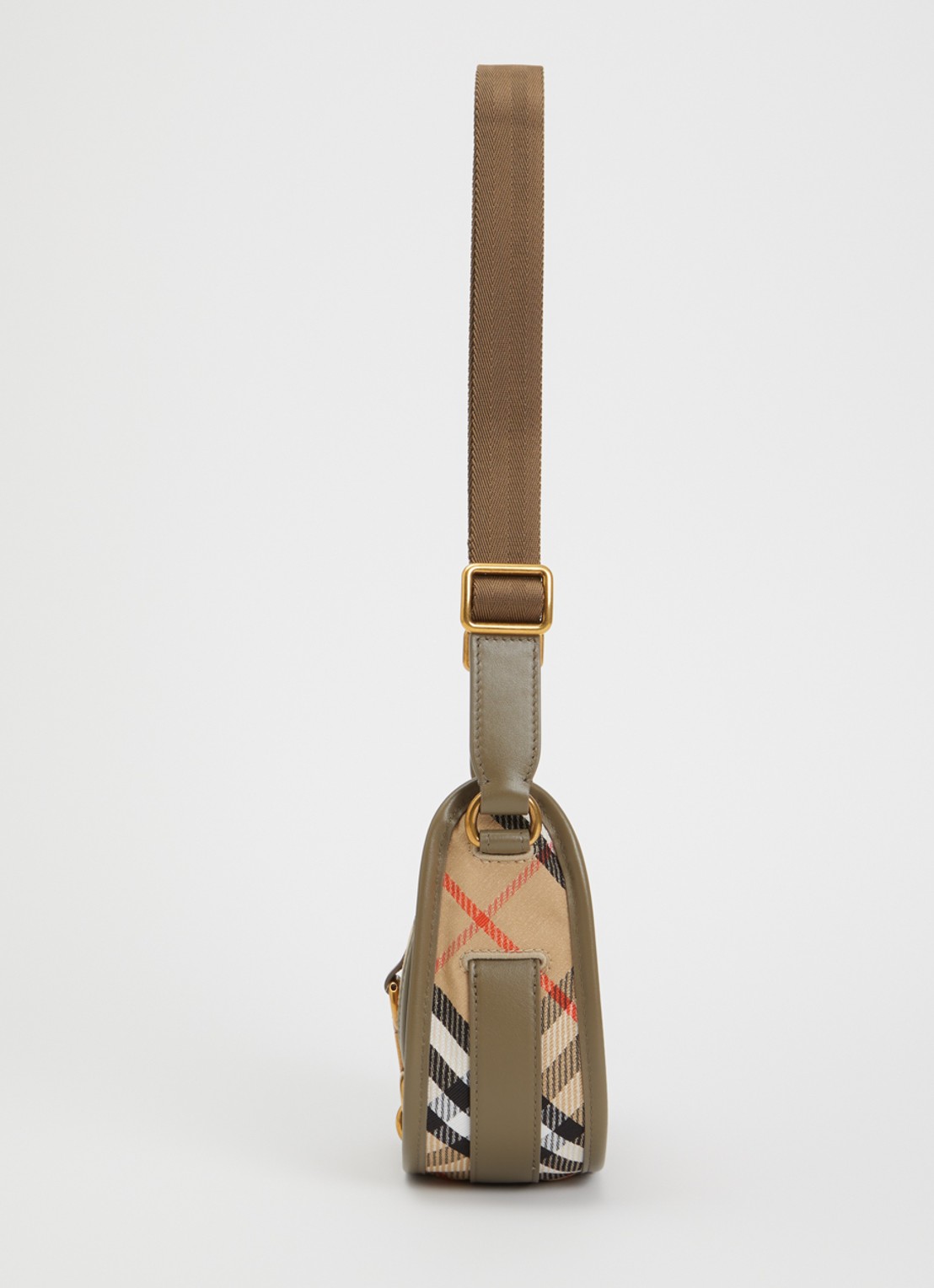 Burberry Mini B Clip crossbodytas met kalfsleren details - detail 4 zand