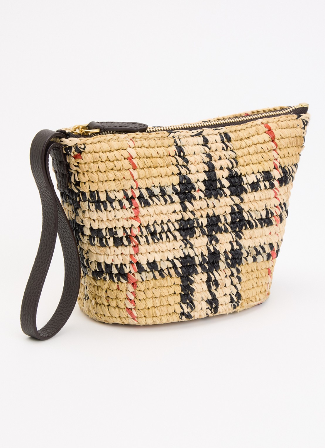 Burberry Mini handtas van raffia - achterkant 5 zand