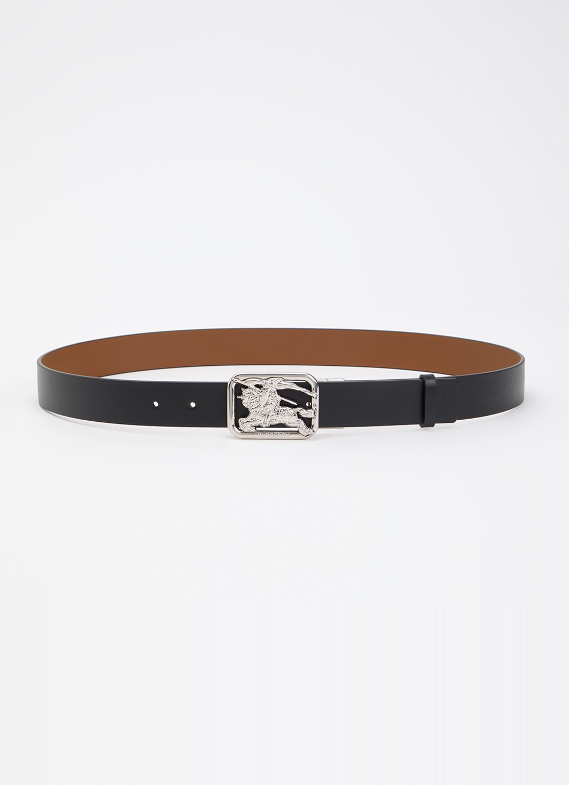 Burberry Mr Rider omkeerbare riem met logo  - voorkant zwart