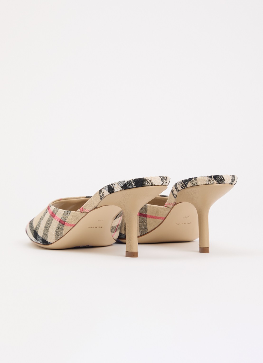 Burberry Muiltje met ruit dessin - achterkant zand