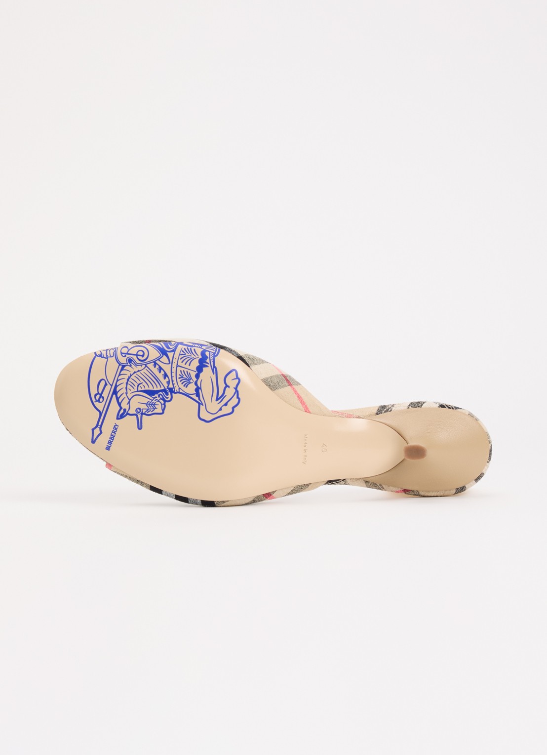 Burberry Muiltje met ruit dessin - detail 4 zand