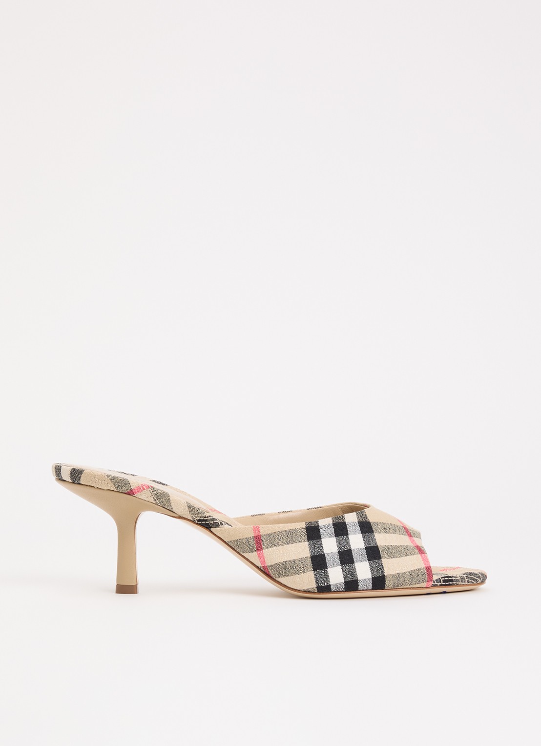 Burberry Muiltje met ruit dessin - voorkant 6 zand