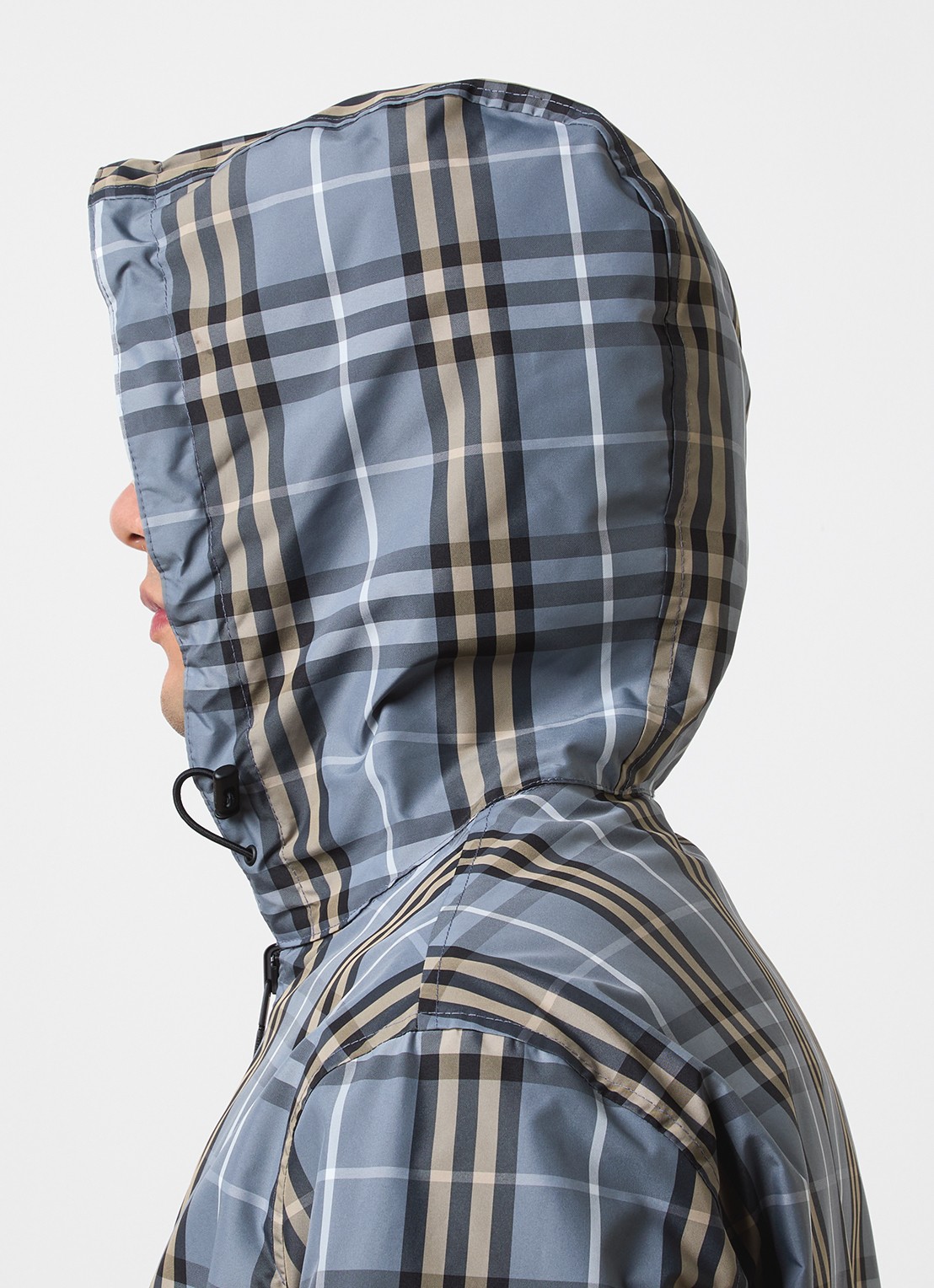 Burberry Newport reversible jack met ritszakken en capuchon - detail 7 staalblauw