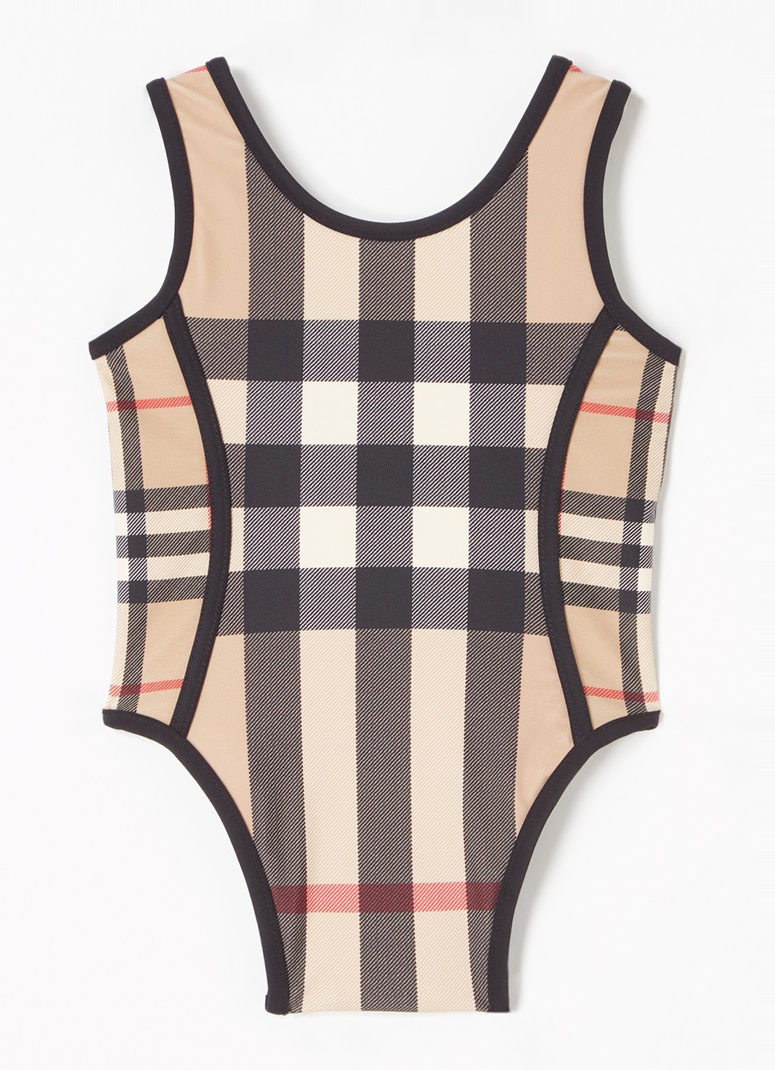 Burberry Nigella badpak met ruitdessin - voorkant beige