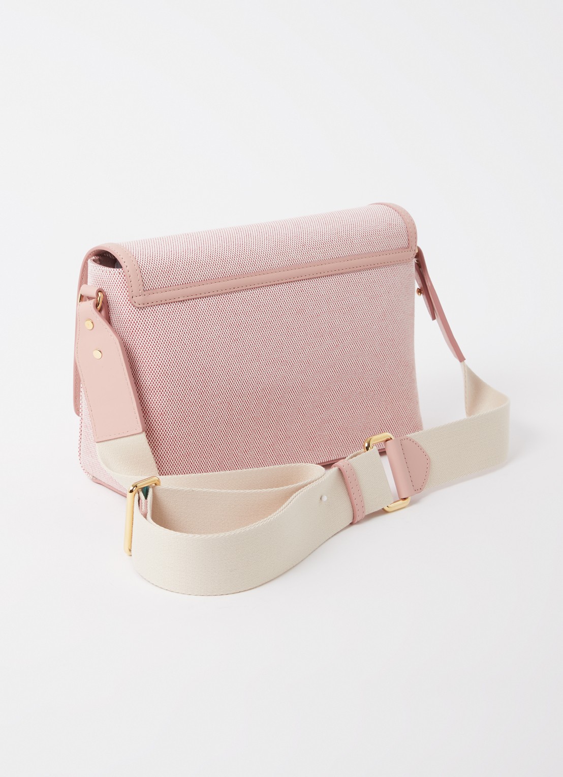 Burberry Note crossbodytas van kalfsleer - achterkant lichtroze