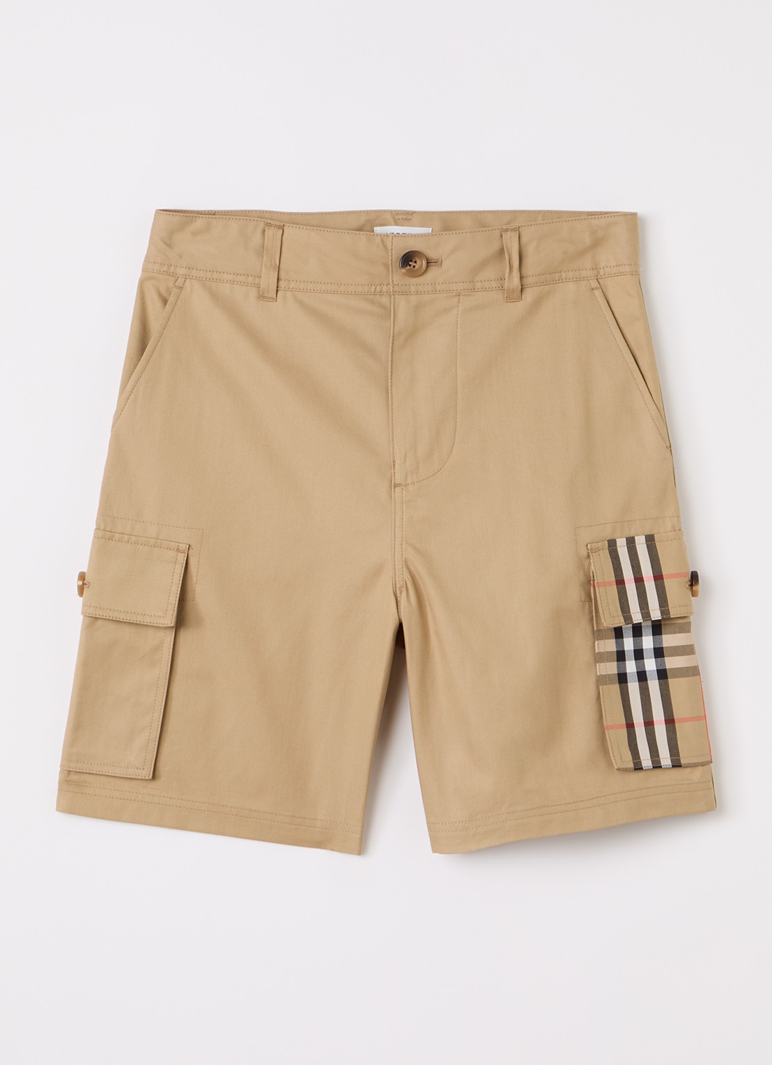 Burberry Oscar straight fit korte broek met klepzakken - voorkant 2 camel