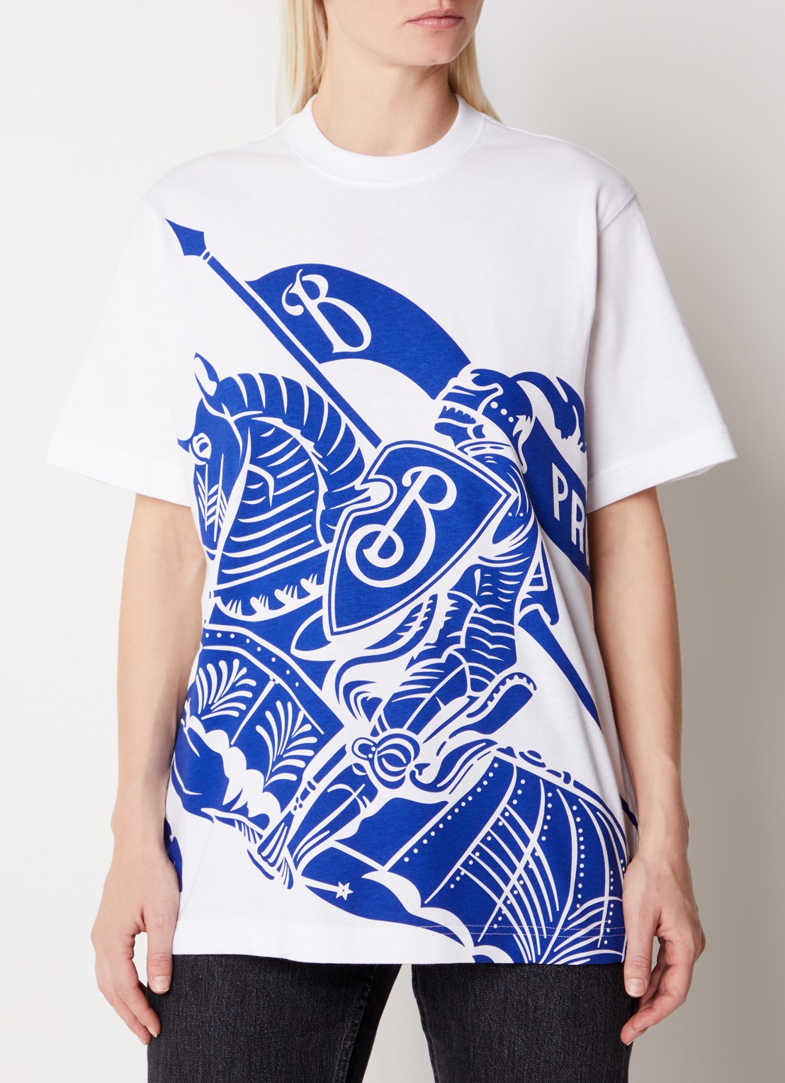 Burberry Oversized T-shirt met logoprint - detail 4 wit