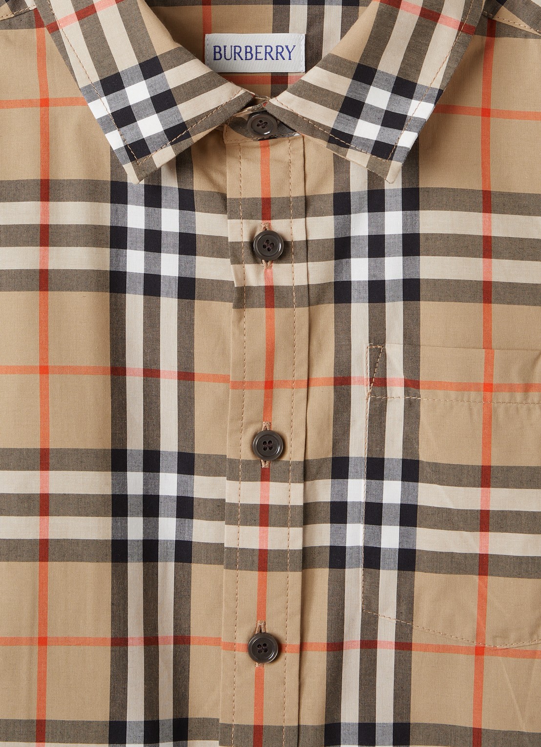 Burberry Owen blouse met ruitdessin - detail 3 beige