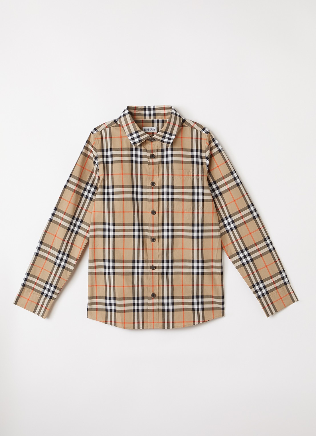 Burberry Owen blouse met ruitdessin - voorkant beige