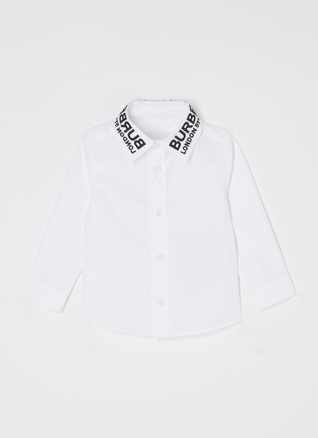 Burberry Owen overhemd met logoborduring - voorkant wit