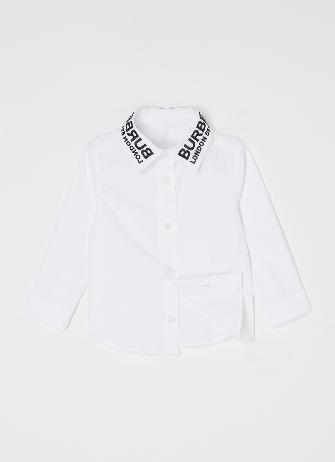 Burberry Owen overhemd met logoborduring - voorkant 2 wit