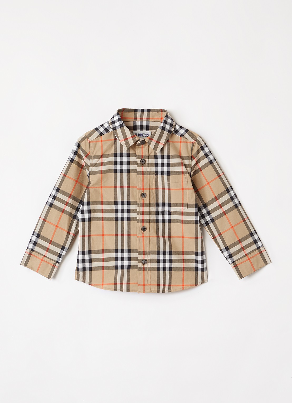 Burberry Owen overhemd met ruitdessin - voorkant beige
