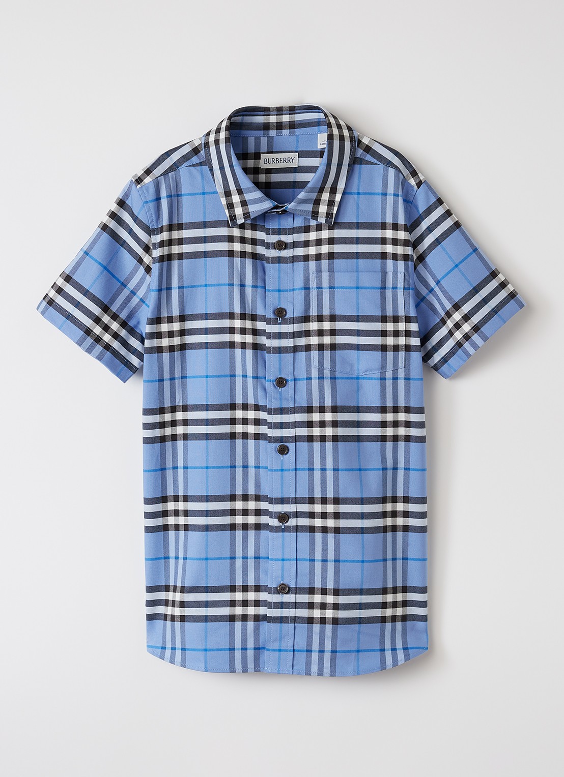 Burberry Owen overhemd met ruitdessin - voorkant 2 blauwgrijs