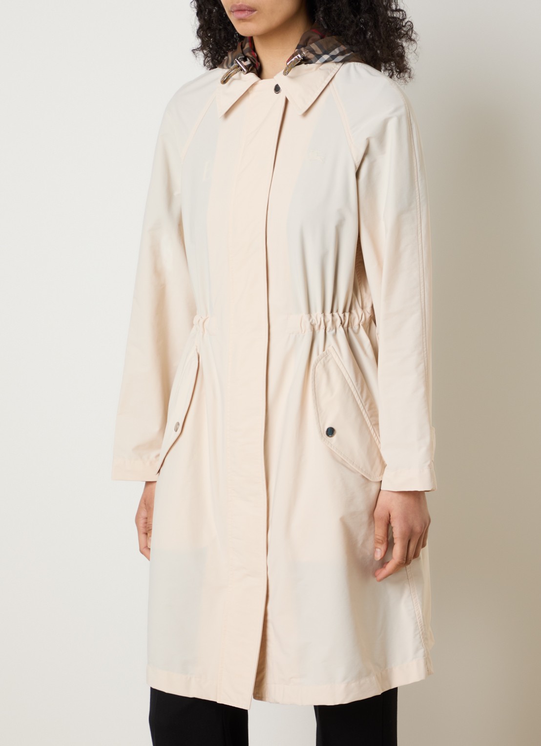 Burberry Parka met klepzakken - detail gebroken wit