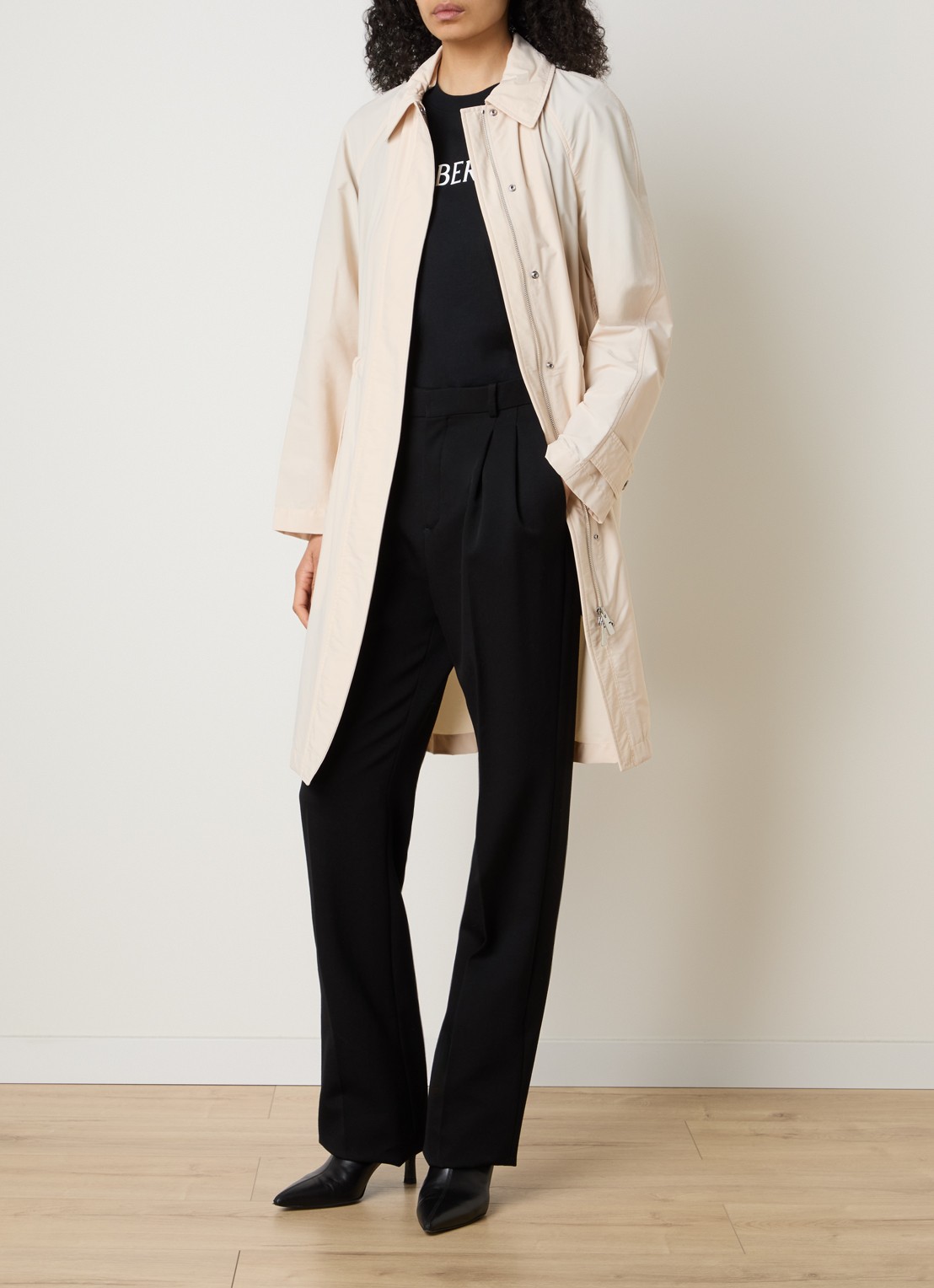 Burberry Parka met klepzakken - voorkant 5 gebroken wit