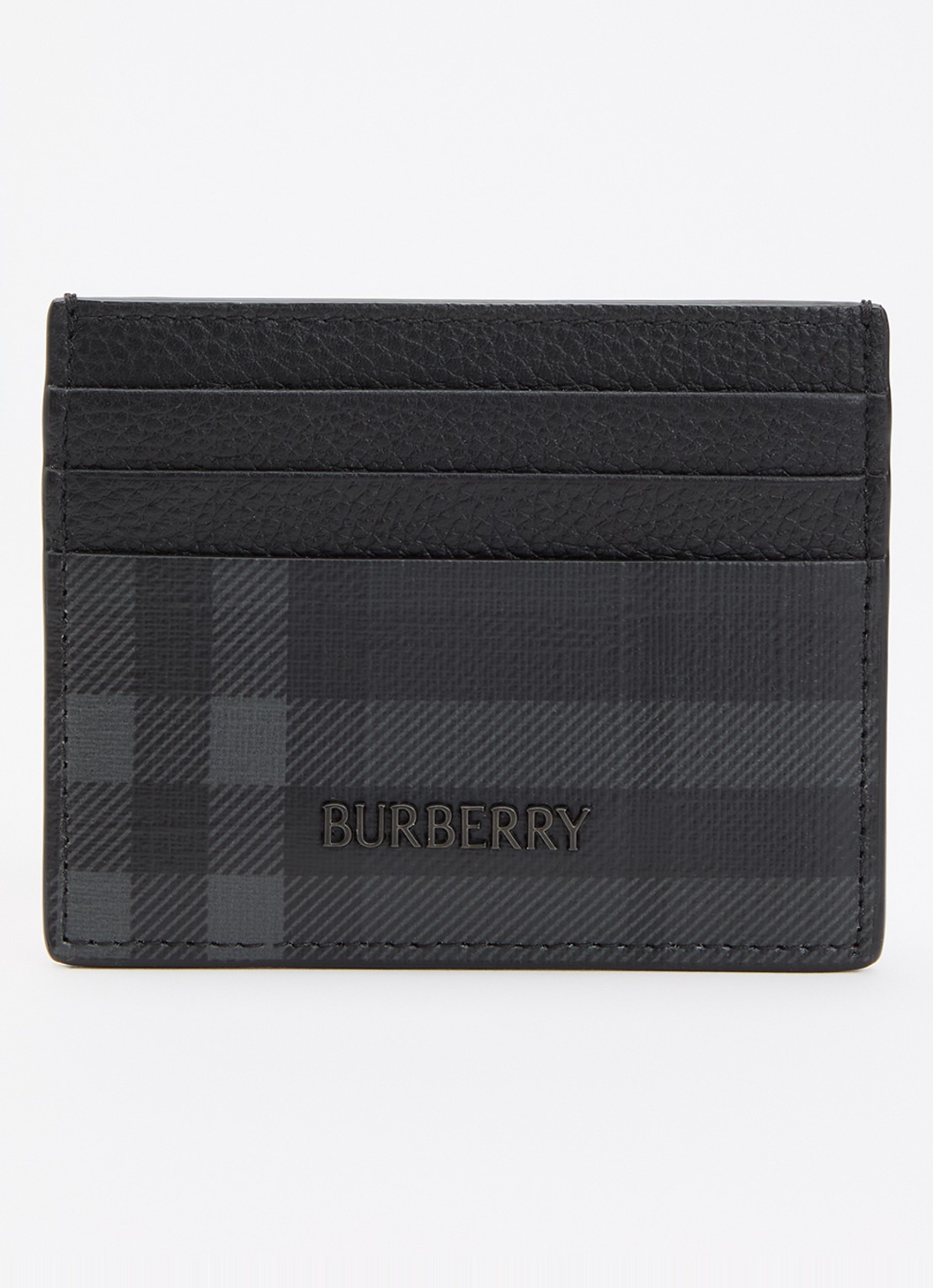 Burberry Pasjeshouder met ruitdessin - voorkant antraciet