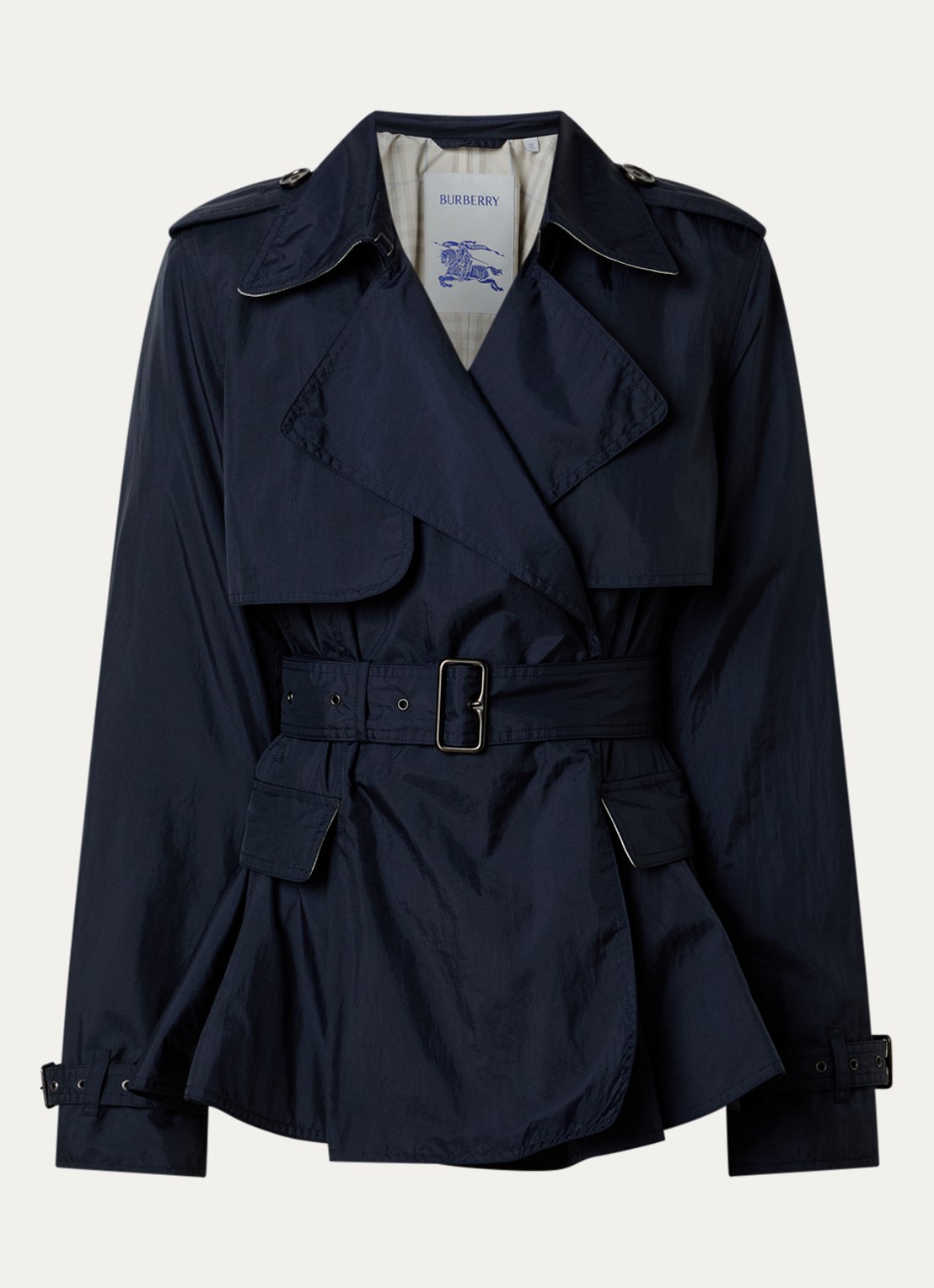 Burberry Pembury trenchcoat met peplum en klepzakken - voorkant 5 donkerblauw