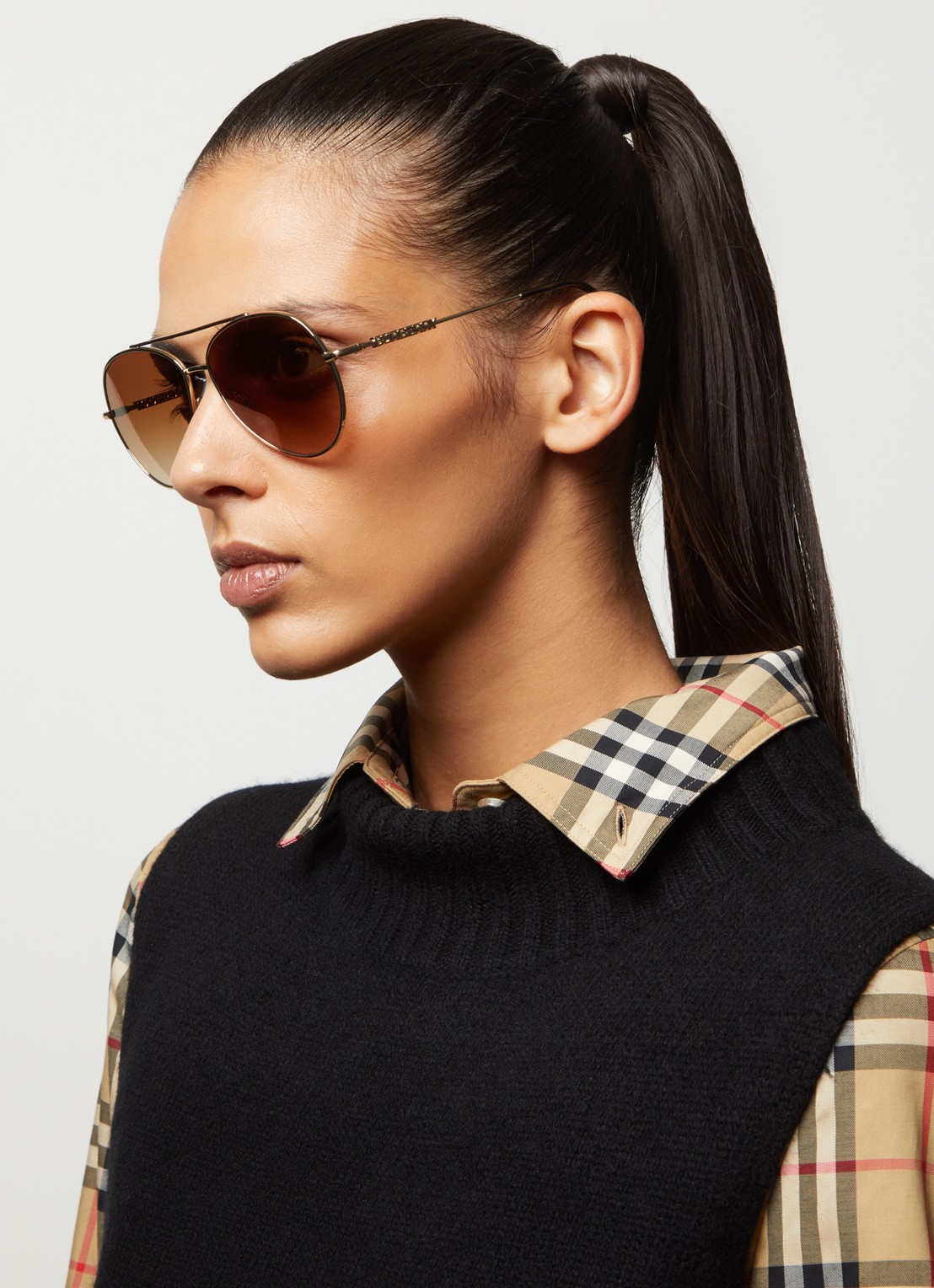 Burberry Piloten zonnebril BE3147 - voorkant 5 goud