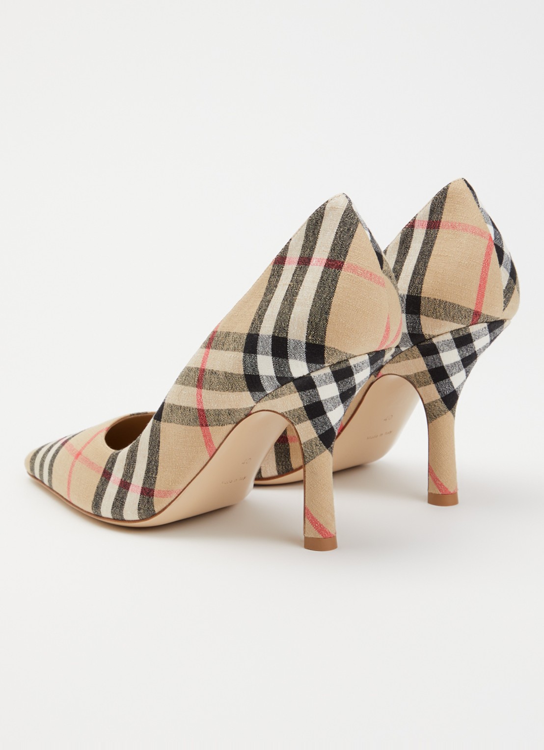 Burberry Pump met ruitdessin - achterkant 3 zand