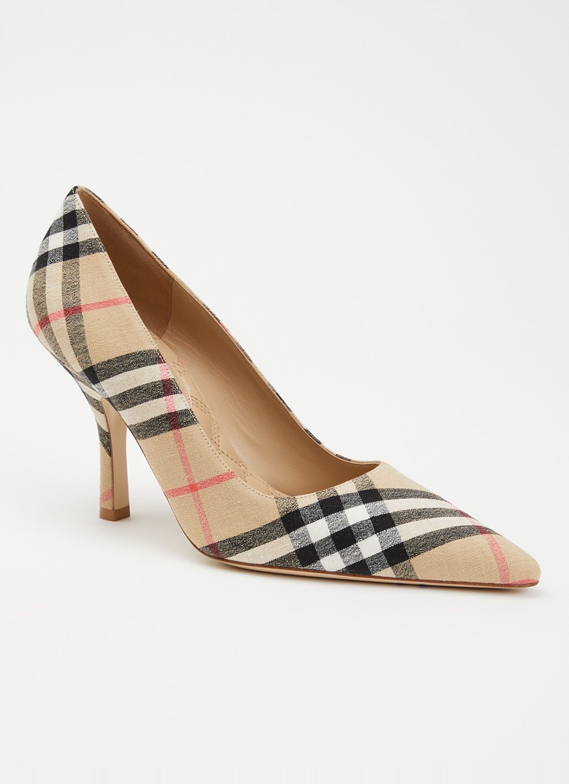 Burberry Pump met ruitdessin - voorkant zand