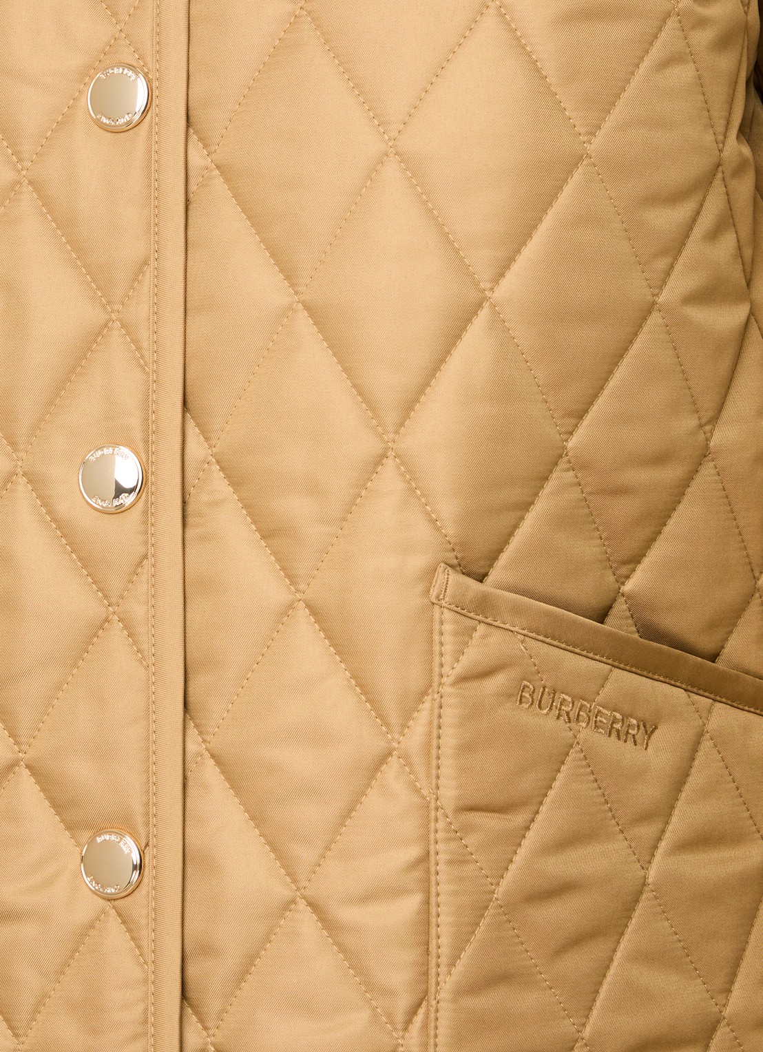 Burberry Quilted jack met opgestikte zakken - detail 6 camel
