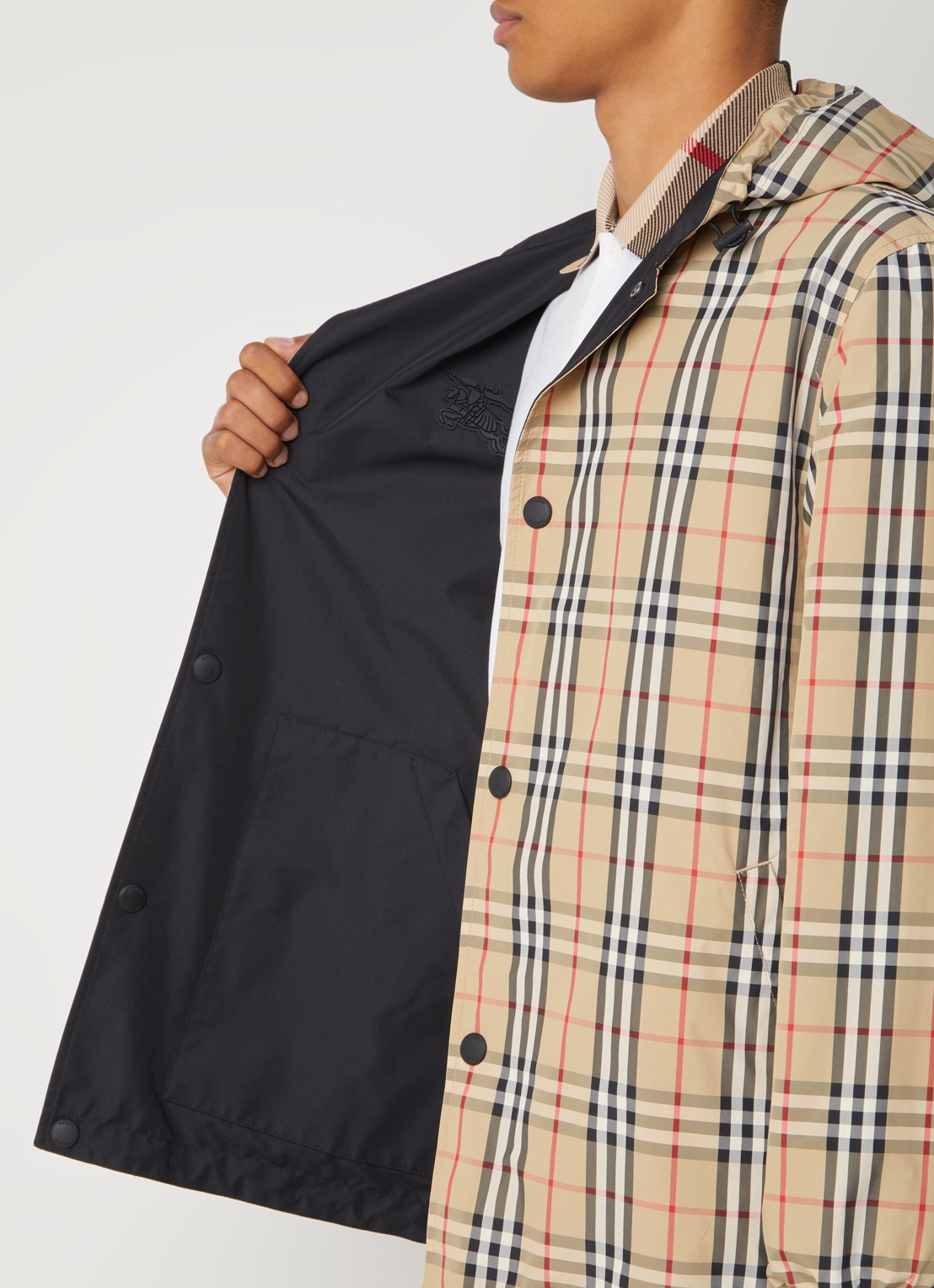 Burberry Rainford reversible jack met logoprint - detail 7 camel