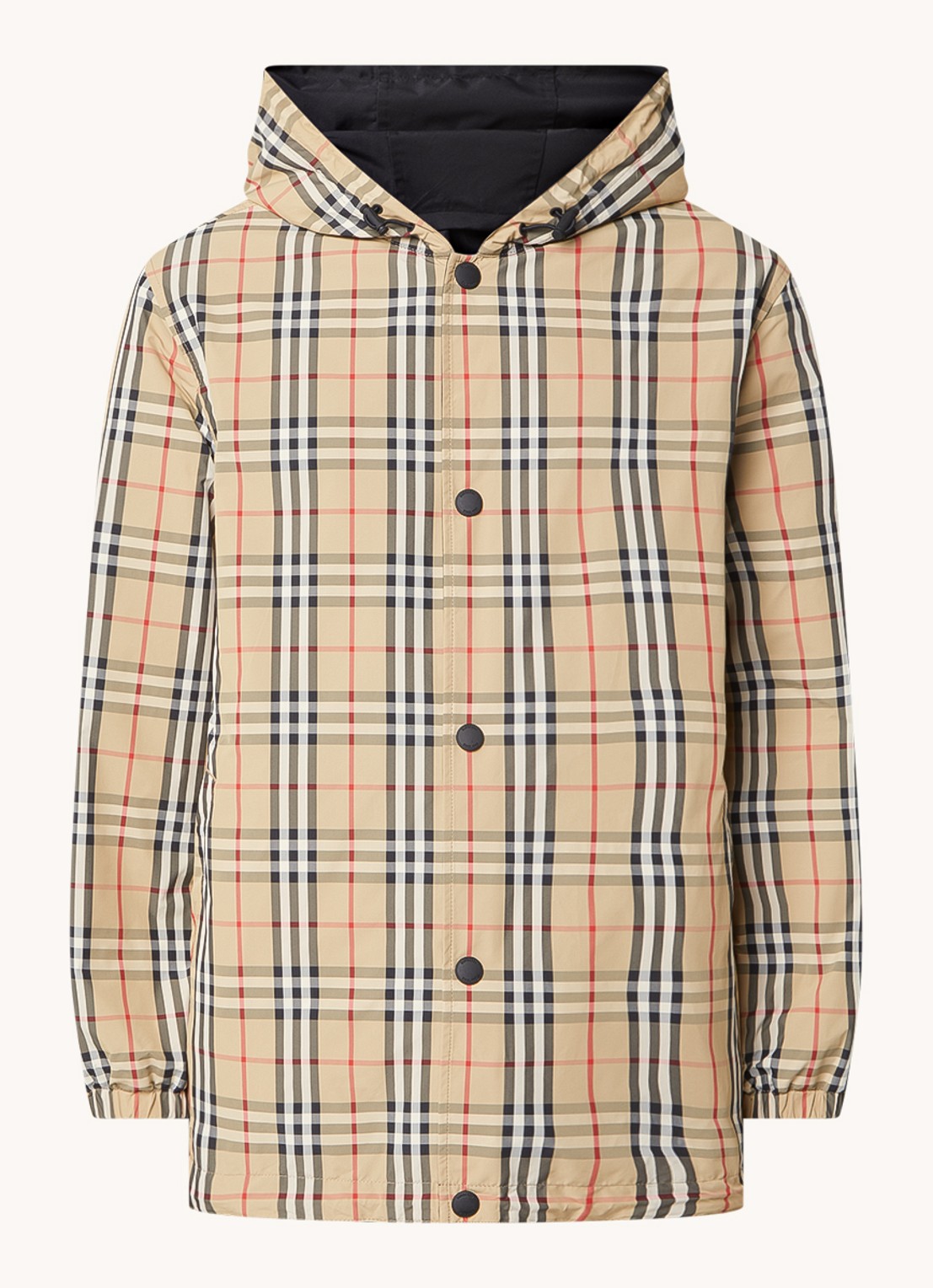 Burberry Rainford reversible jack met logoprint - voorkant 2 camel