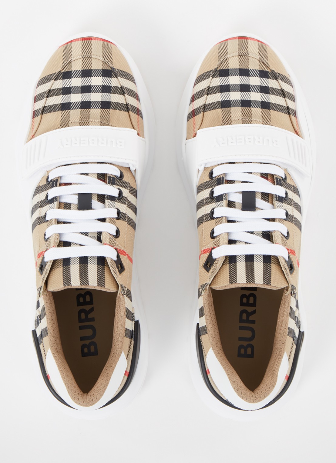 Burberry Regis sneaker met kalfsleren details - detail 5 beige