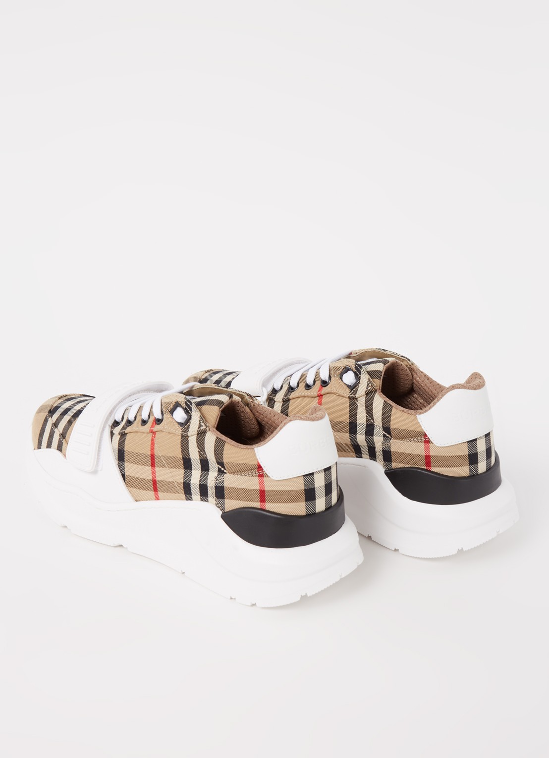 Burberry Regis sneaker met kalfsleren details - detail 4 beige
