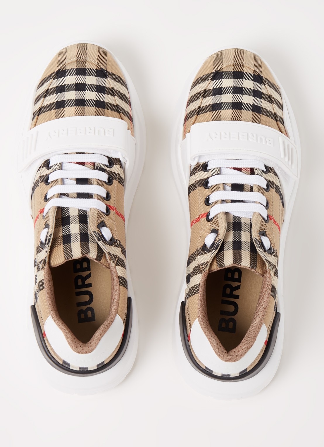 Burberry Regis sneaker met kalfsleren details - detail 5 beige