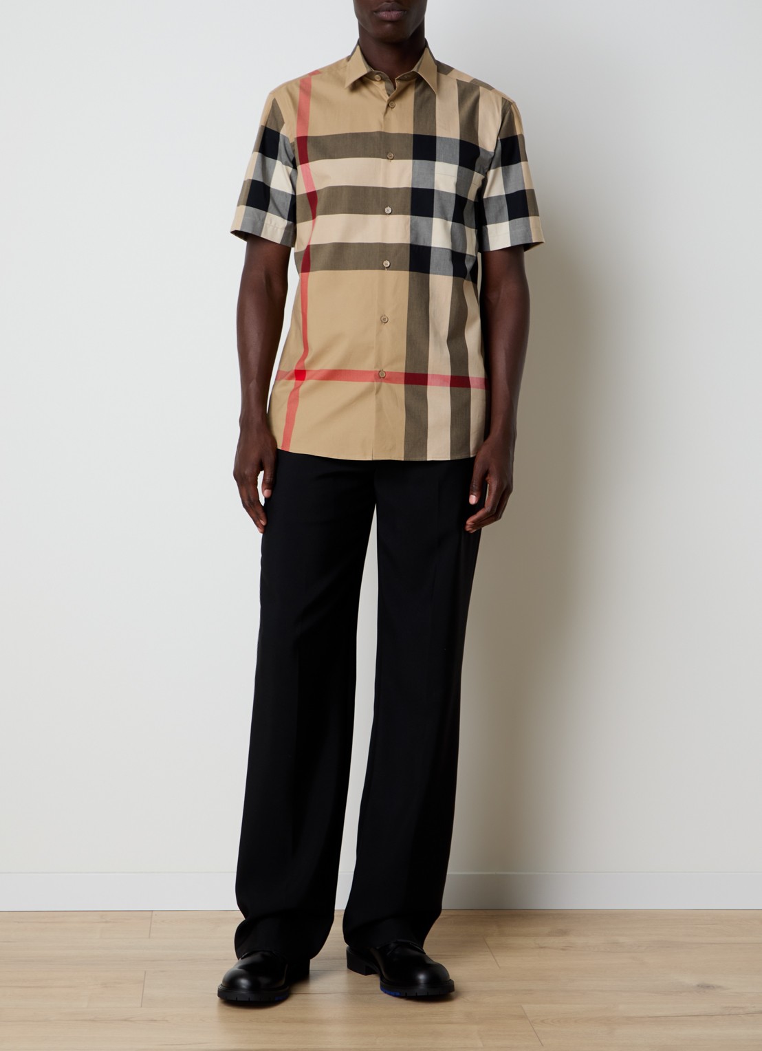 Burberry Regular fit overhemd met ruitdessin en borstzak - voorkant 3 beige