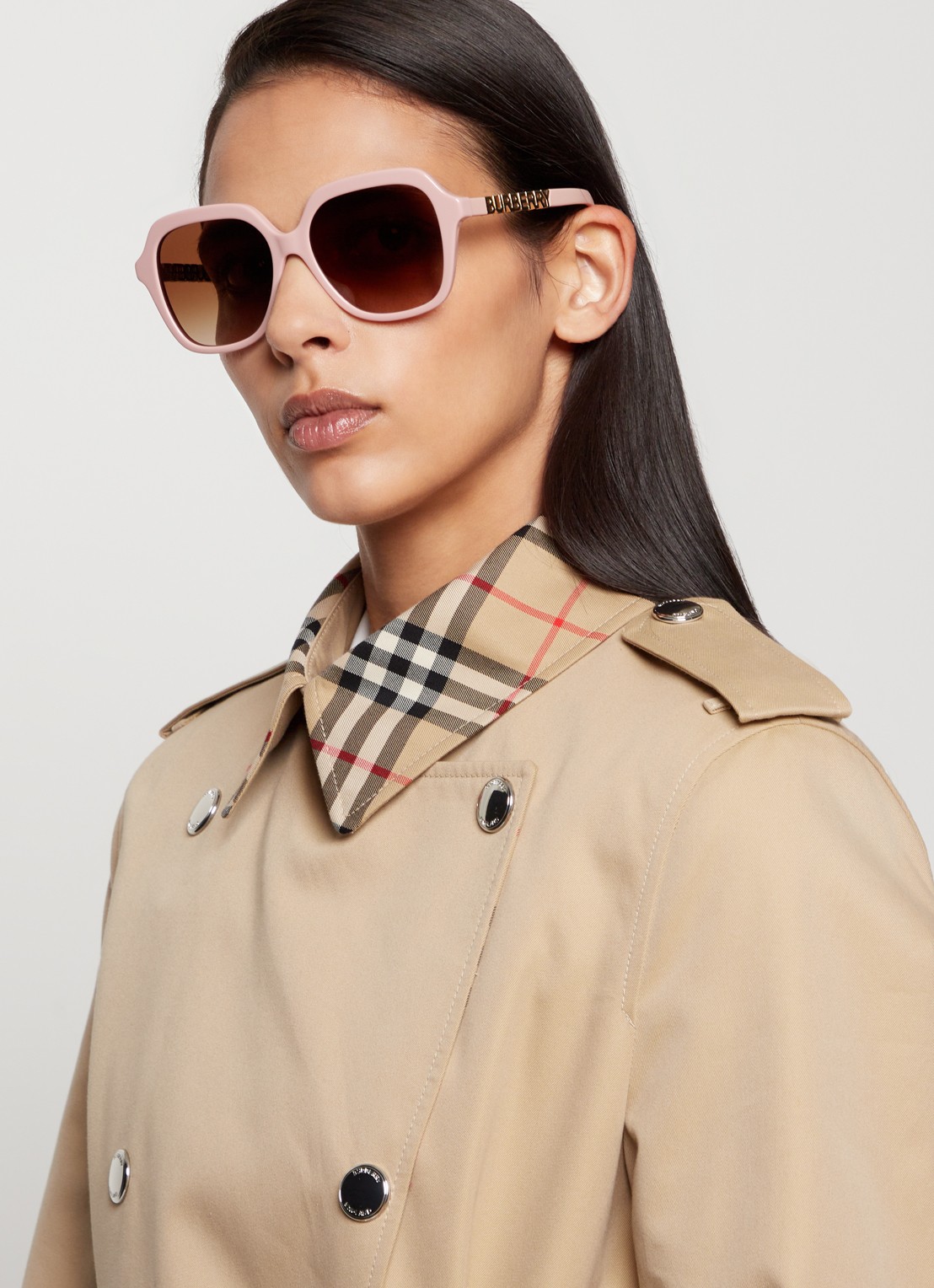 Burberry Retro zonnebril BE4389  - voorkant 2 roze