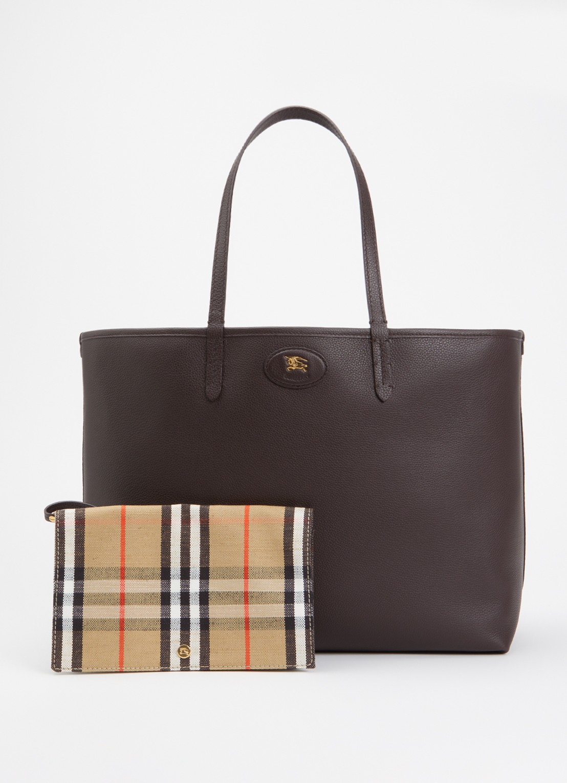 Burberry Reversible Bloomsbury Tote M schoudertas van kalfsleer - voorkant 5 donkerbruin