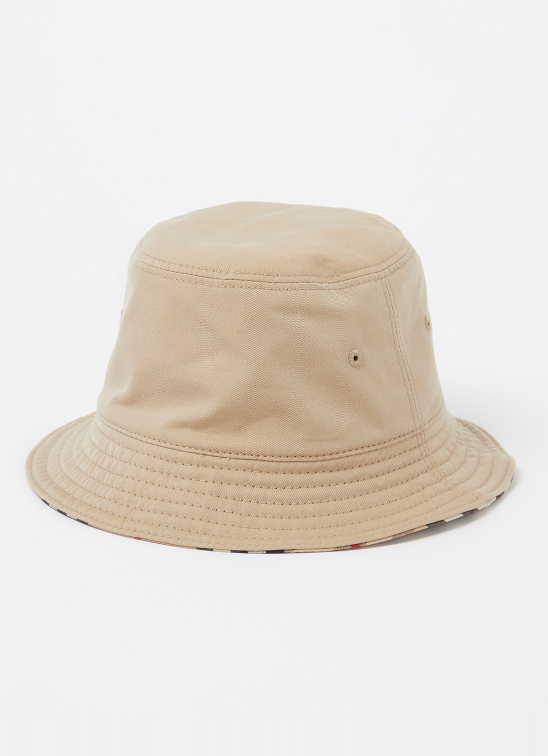 Burberry Reversible bucket hoed met logo - voorkant donkerbeige