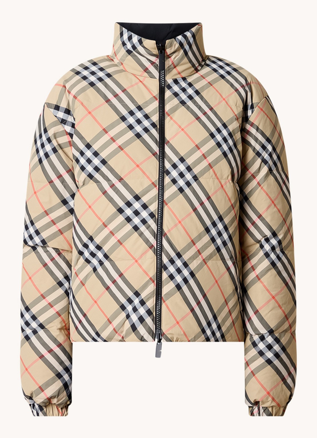 Burberry Reversible puffer jack met donsvulling - voorkant beige