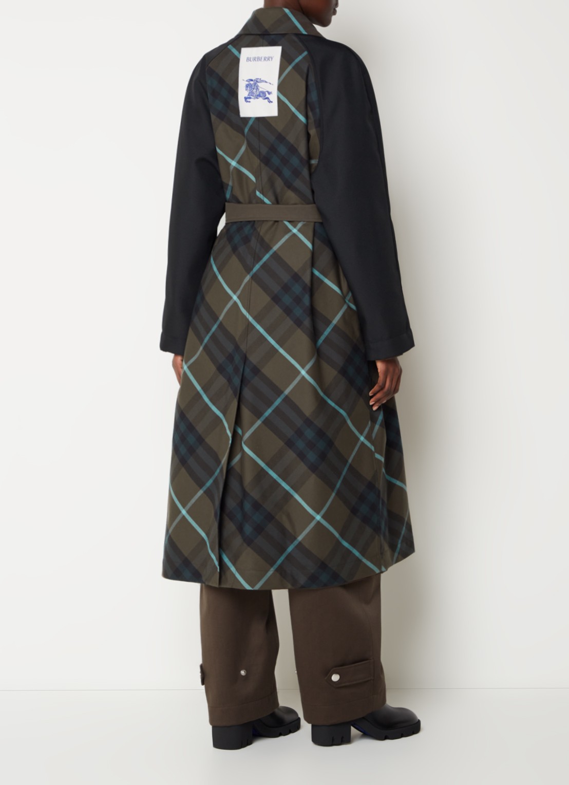 Burberry Reversible trenchcoat met steekzakken en ceintuur - achterkant groen