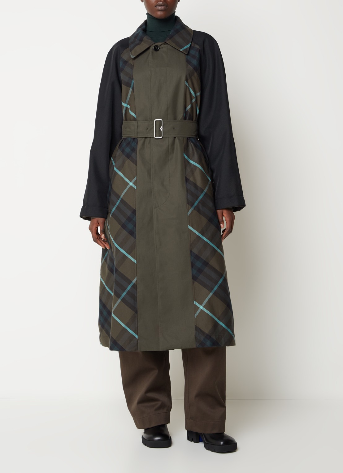 Burberry Reversible trenchcoat met steekzakken en ceintuur - detail 2 groen