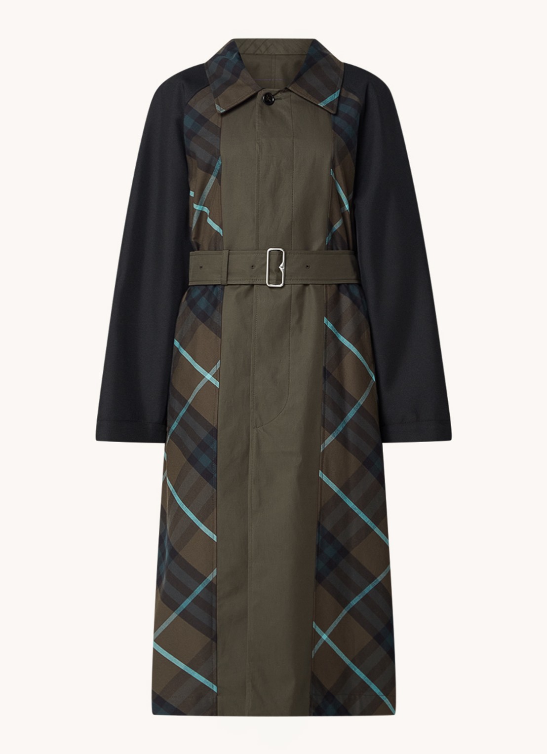 Burberry Reversible trenchcoat met steekzakken en ceintuur - voorkant 5 groen