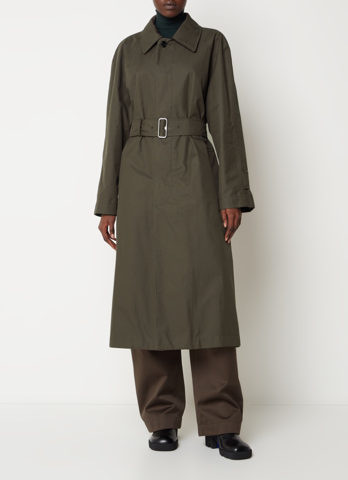 Burberry Reversible trenchcoat met steekzakken en ceintuur - voorkant 6 groen