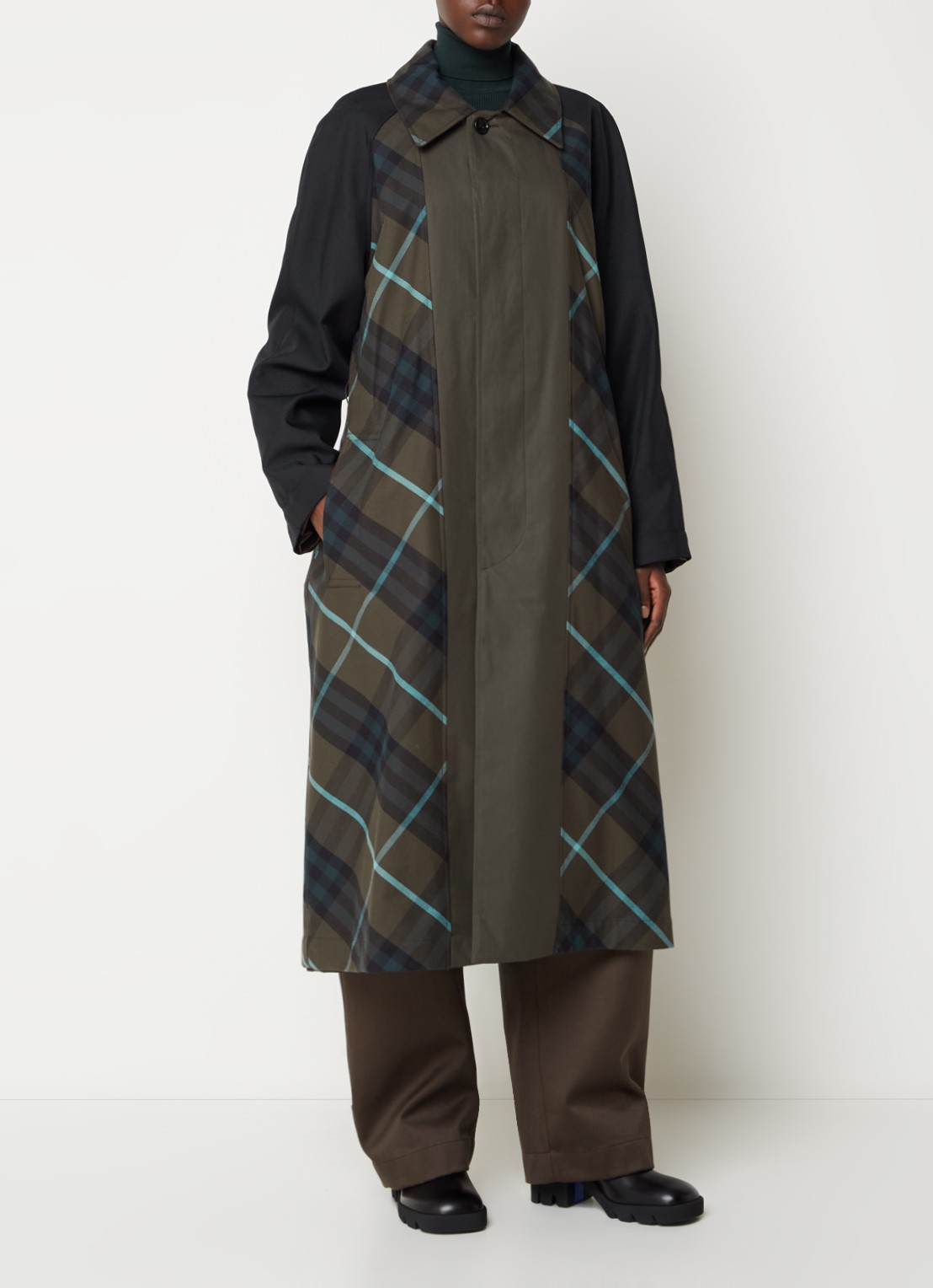 Burberry Reversible trenchcoat met steekzakken en ceintuur - voorkant 7 groen